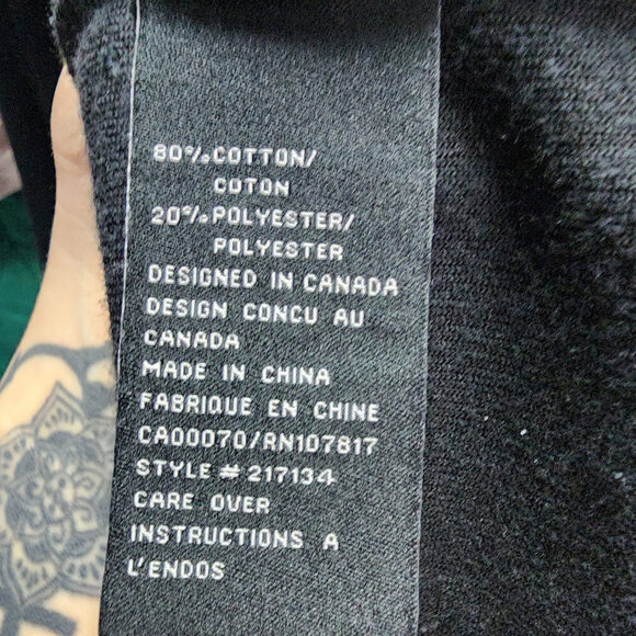 Brunette The Label Black Cotton Velour Hoodie Sweatshirt Size XS/S - Picture 7 of 8